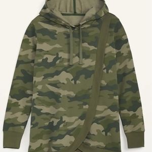 NEW Old Navy Maternity Olive Green Camo Hoodie Sweatshirt Crossover Nursing XL